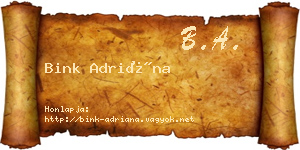 Bink Adriána névjegykártya
